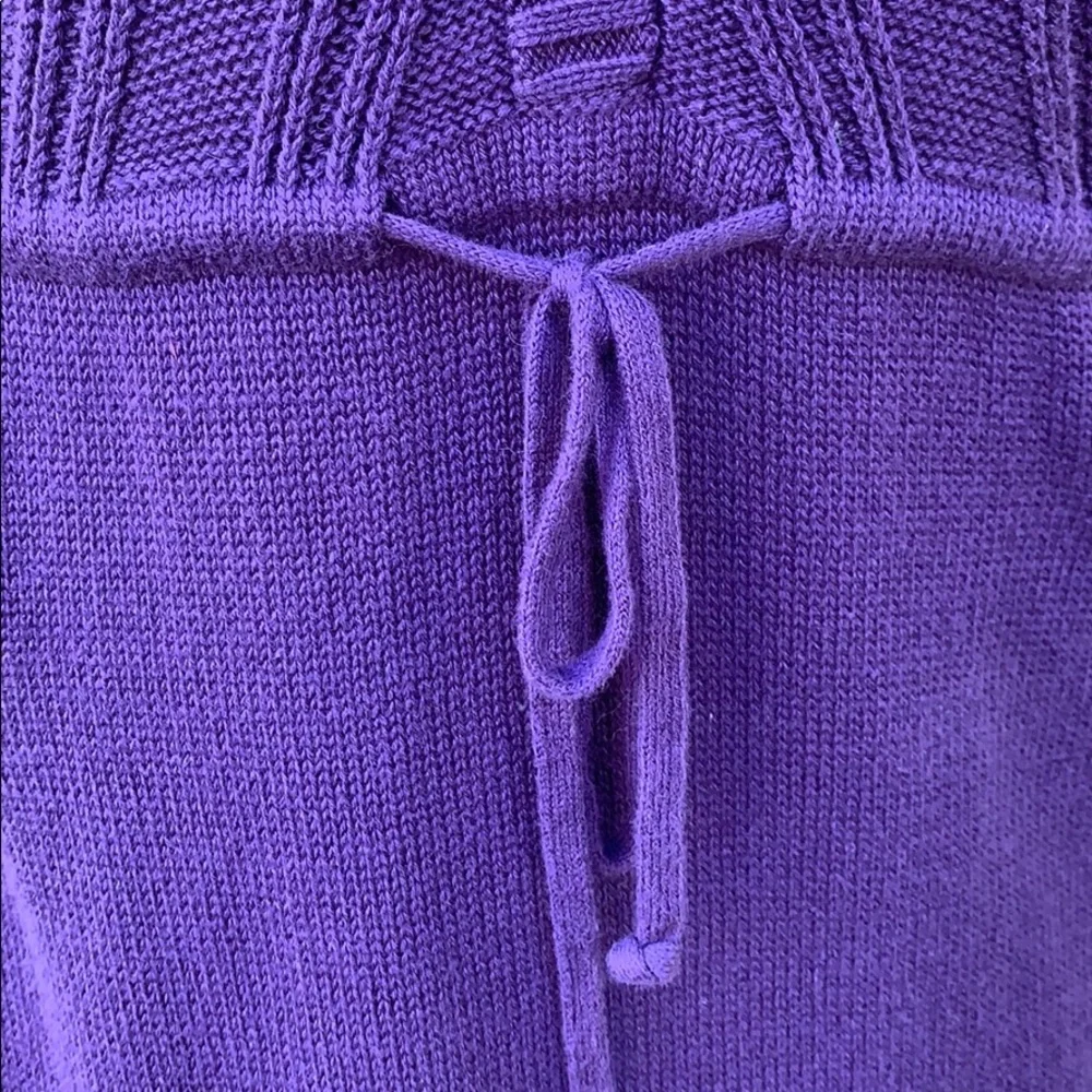 Loft Purple Short Sleeve Tie Waist Sweater Dress